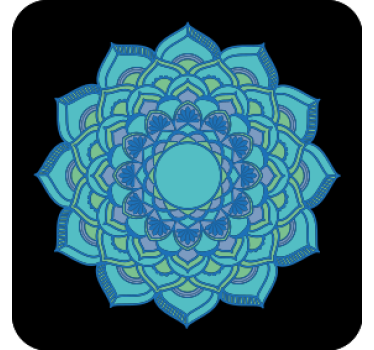 Sous verre fleurie bleue intriquée - TenStickers