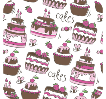 Sous verre mariage illustration de dessert fantaisiste - TenStickers