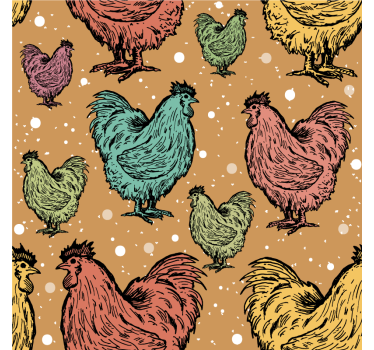 Sous verre bière motifs de poules colorées - TenStickers