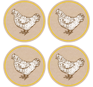 Sous verre vintage motif poule charmante - TenStickers