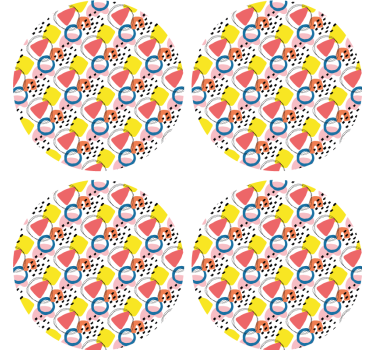 Sous verre bière formes abstraites colorées - TenStickers