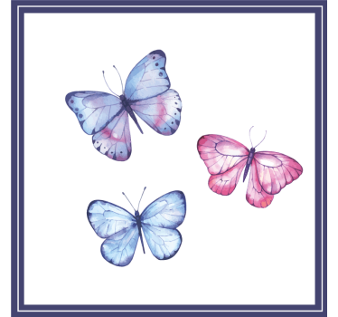 Sous verre bière arrangement de papillons colorés - TenStickers