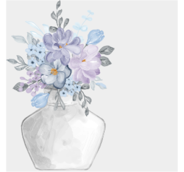 Sous verre moderne arrangement floral dans vase - TenStickers