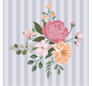 Sous verre bière rayures de fleurs - TenStickers