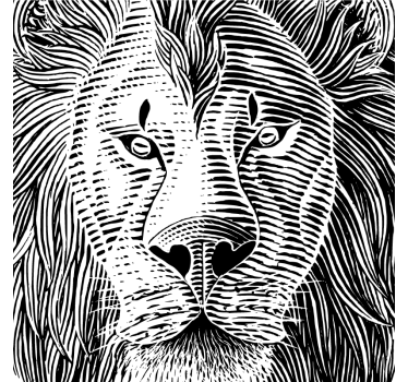 Sous verre bière illustration de lion détaillée - TenStickers