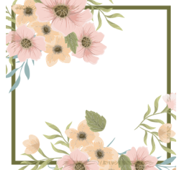 Sous verre moderne cadre floral décoratif - TenStickers