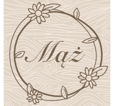 Sous verre personnalisable cadre floral monogramme - TenStickers