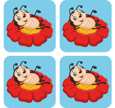 Sous verre bière personnage insecte joyeux - TenStickers