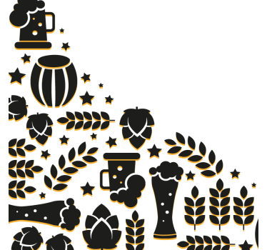 Sous verre bière composition des éléments bière - TenStickers
