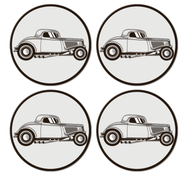 Sous verre bière silhouette de voiture classique - TenStickers