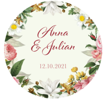 Sous verre mariage floral personnalisé - TenStickers