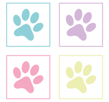 Sous verre moderne empreintes de pattes colorées - TenStickers