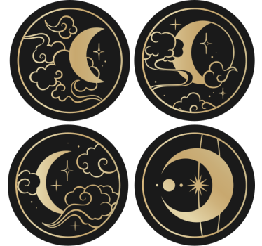 Sous verre bière motifs lunaires célestes - TenStickers