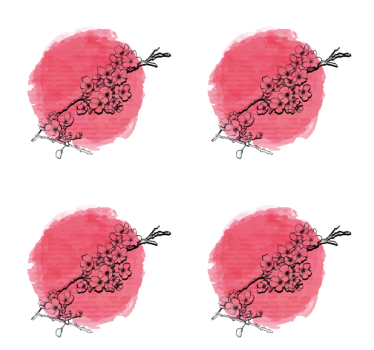 Sous verre contour floral sur rose - TenStickers