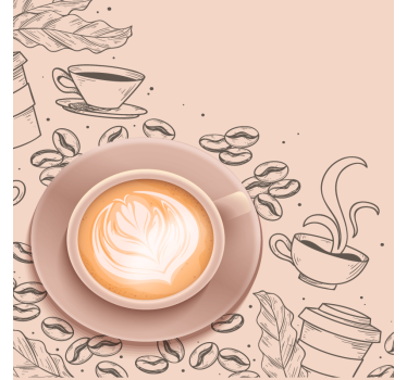 Sous verre moderne art de tasse à café élégant - TenStickers
