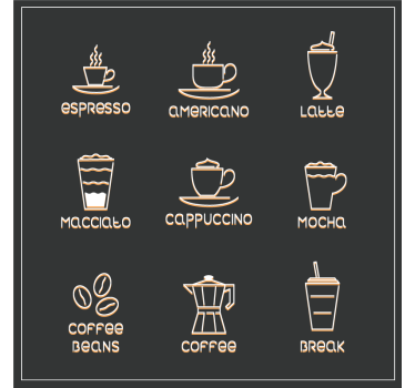 Sous verre citation tableau des cafés et boissons - TenStickers