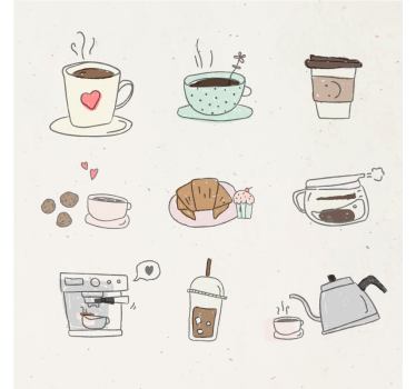 Sous verre moderne collage d'illustrations de boissons - TenStickers