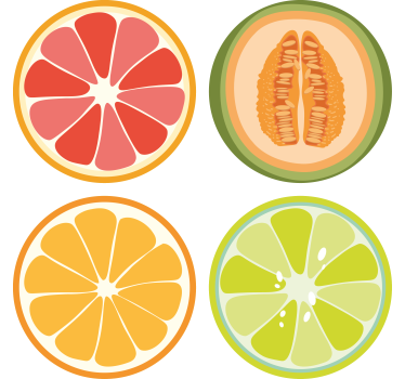 Sous verre bière tranches de fruits - TenStickers