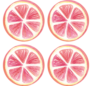 Sous verre bière tranches de citron rose contourées - TenStickers