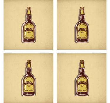 Sous verre bière bouteille de bon vieux whisky - TenStickers