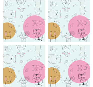 Sous verre bière illustrations d'animaux fantaisistes - TenStickers