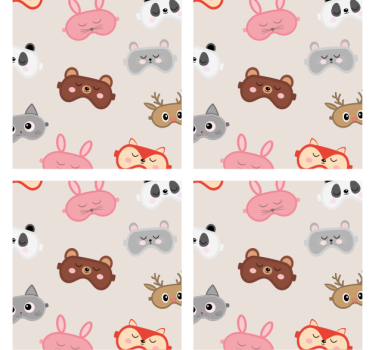 Sous verre bière collection visages d'animaux adorables - TenStickers
