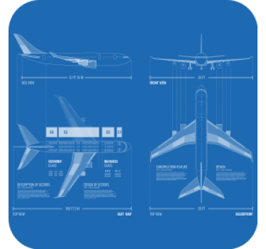 Sous verre bière design de plan d'avion - TenStickers