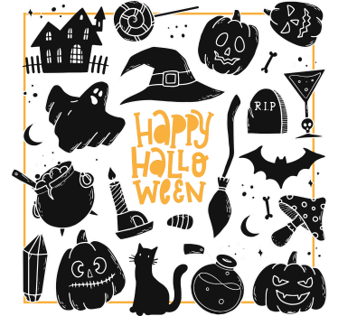 Sous verre halloween illustrations effrayantes - TenStickers