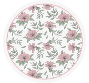 Sous verre motif floral rond - TenStickers
