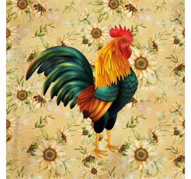 Sous verre bière illustration de coq coloré - TenStickers