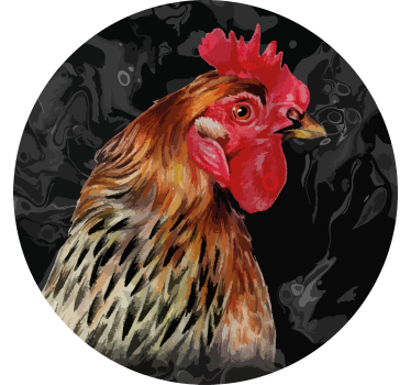 Sous verre vintage portrait de coq réaliste - TenStickers