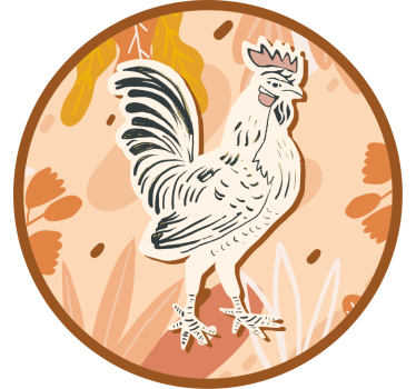Sous verre bière illustration coq stylisé - TenStickers