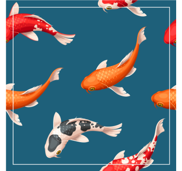 Sous verre moderne motif de poissons koi colorés - TenStickers