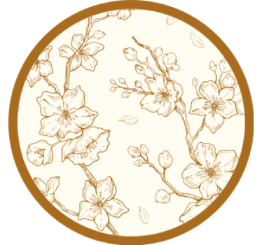 Sous verre vintage bois gravé floral - TenStickers