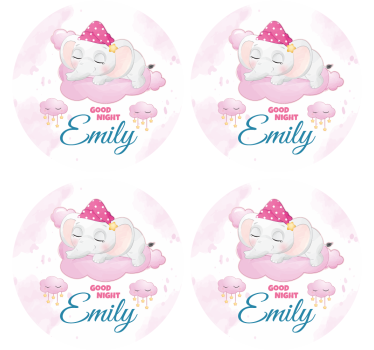 Sous verre personnalisable Élément éléphant endormi - TenStickers