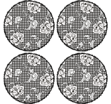 Sous verre motif floral vichy - TenStickers