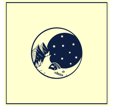 Sous verre moderne scène de nuit en montagne - TenStickers