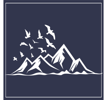 Sous verre silhouette de paysage de montagne - TenStickers
