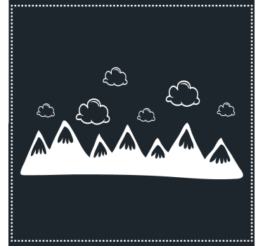 Sous verre silhouette de montagne avec nuages - TenStickers