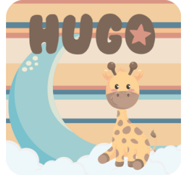 Sous verre personnalisable girafe câline - TenStickers