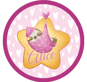 Sous verre personnalisable paresseux endormi avec étoile - TenStickers