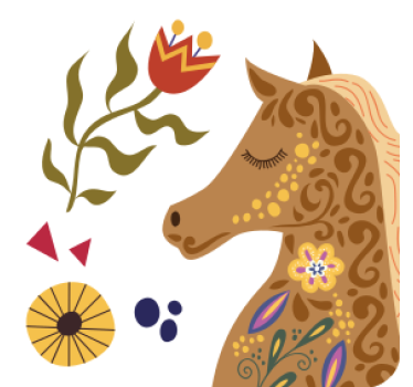 Sous verre bière profil de cheval stylisé - TenStickers