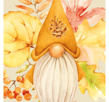 Sous verre halloween gnome d'automne - TenStickers