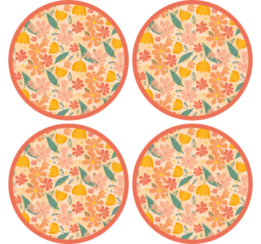 Sous verre motif floral surface ronde - TenStickers