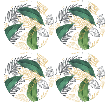 Sous verre moderne motif feuillage luxuriant - TenStickers