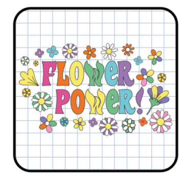 Sous verre bière typographie florale colorée - TenStickers