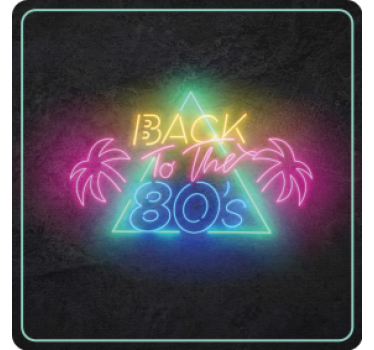 Sous verre vintage néon rétro des années 80 - TenStickers