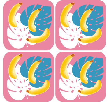 Sous verre bière arrangement de bananes vibrantes - TenStickers