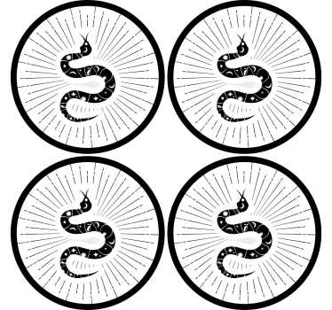 Sous verre bière motif serpent abstrait - TenStickers