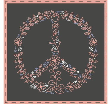Sous verre bière Écusson de paix floral - TenStickers